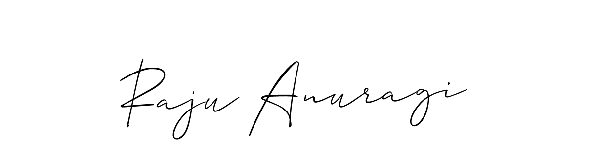 How to make Raju Anuragi name signature. Use Allison_Script style for creating short signs online. This is the latest handwritten sign. Raju Anuragi signature style 2 images and pictures png