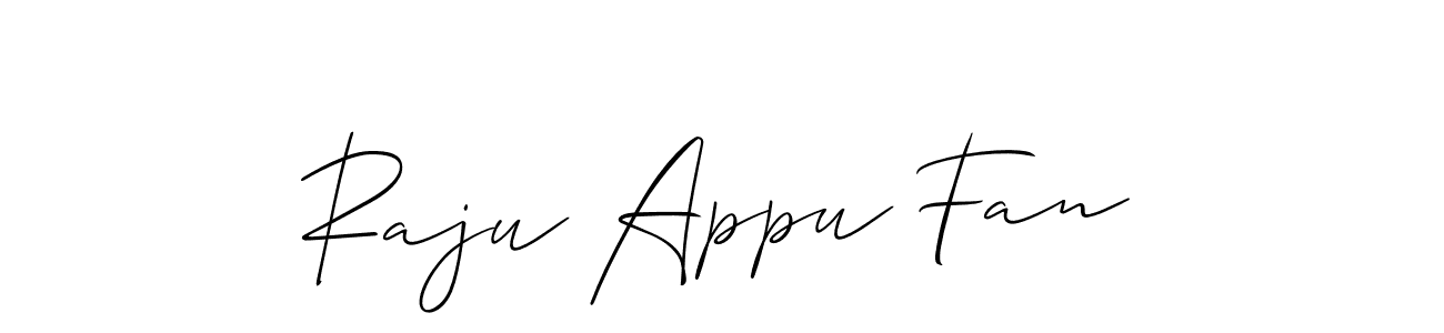 How to Draw Raju Appu Fan signature style? Allison_Script is a latest design signature styles for name Raju Appu Fan. Raju Appu Fan signature style 2 images and pictures png