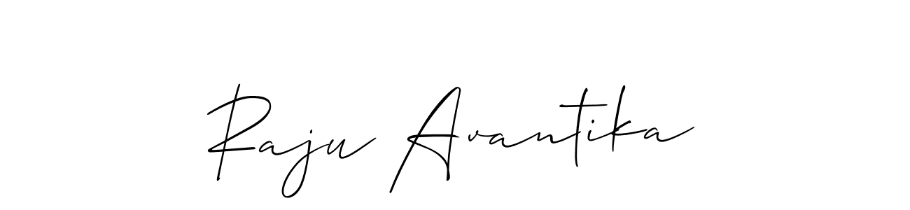 Also we have Raju Avantika name is the best signature style. Create professional handwritten signature collection using Allison_Script autograph style. Raju Avantika signature style 2 images and pictures png