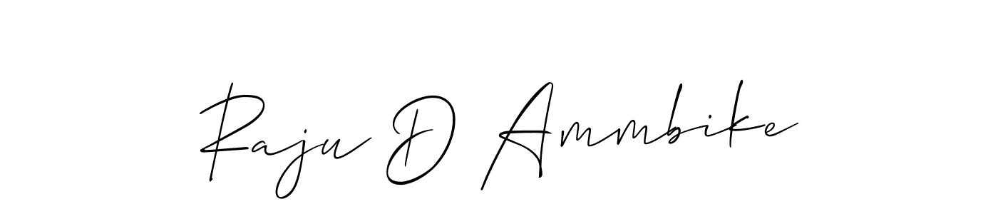 How to make Raju D Ammbike name signature. Use Allison_Script style for creating short signs online. This is the latest handwritten sign. Raju D Ammbike signature style 2 images and pictures png