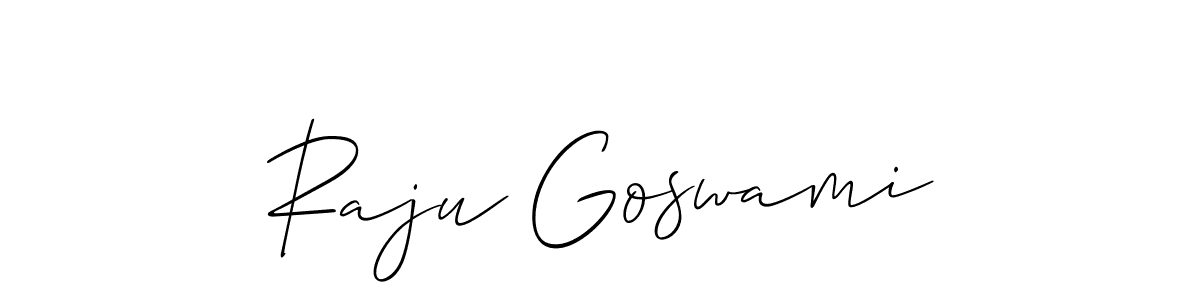 Make a beautiful signature design for name Raju Goswami. With this signature (Allison_Script) style, you can create a handwritten signature for free. Raju Goswami signature style 2 images and pictures png