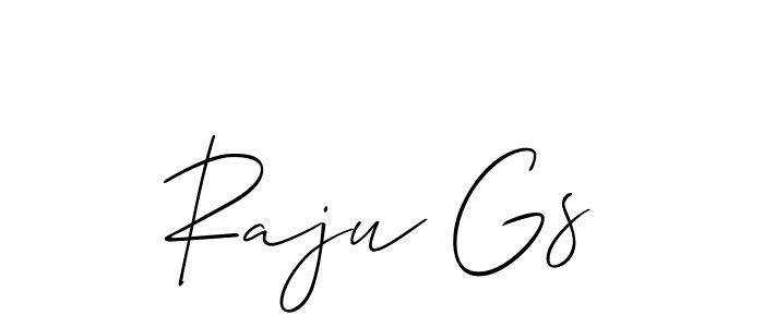 Make a beautiful signature design for name Raju Gs. With this signature (Allison_Script) style, you can create a handwritten signature for free. Raju Gs signature style 2 images and pictures png