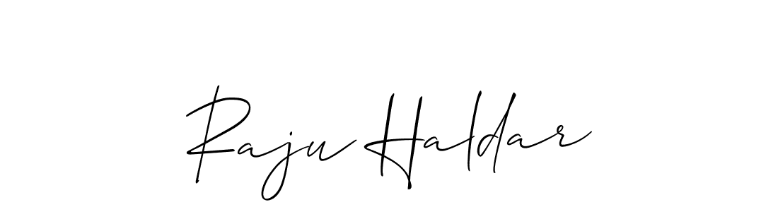 The best way (Allison_Script) to make a short signature is to pick only two or three words in your name. The name Raju Haldar include a total of six letters. For converting this name. Raju Haldar signature style 2 images and pictures png