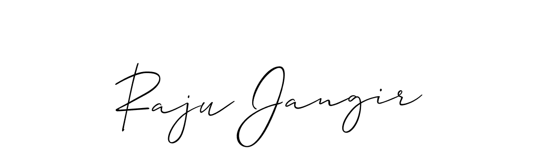 The best way (Allison_Script) to make a short signature is to pick only two or three words in your name. The name Raju Jangir include a total of six letters. For converting this name. Raju Jangir signature style 2 images and pictures png