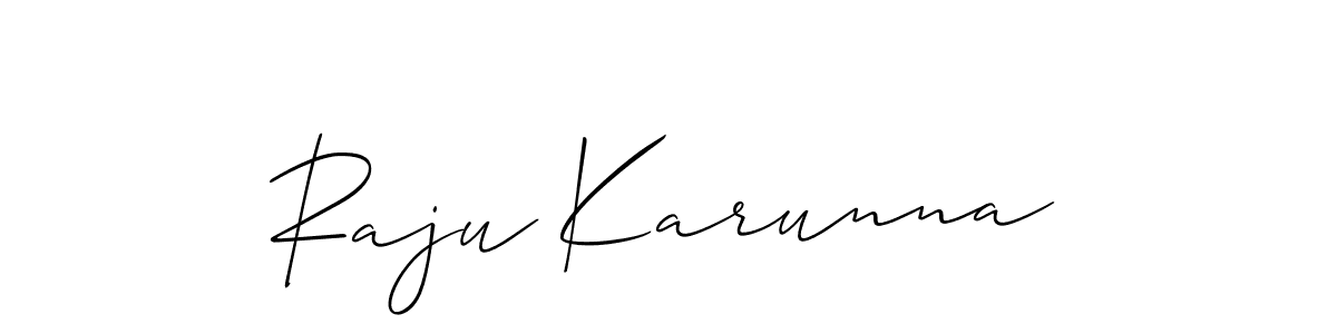 Also we have Raju Karunna name is the best signature style. Create professional handwritten signature collection using Allison_Script autograph style. Raju Karunna signature style 2 images and pictures png