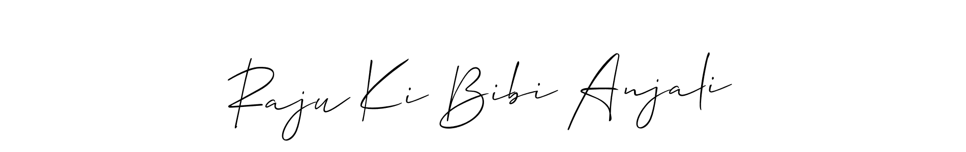 Use a signature maker to create a handwritten signature online. With this signature software, you can design (Allison_Script) your own signature for name Raju Ki Bibi Anjali. Raju Ki Bibi Anjali signature style 2 images and pictures png