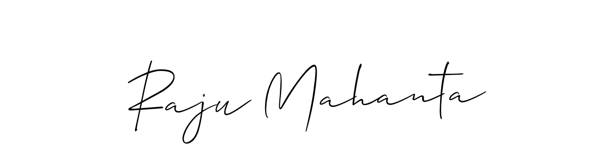if you are searching for the best signature style for your name Raju Mahanta. so please give up your signature search. here we have designed multiple signature styles  using Allison_Script. Raju Mahanta signature style 2 images and pictures png