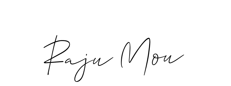 How to make Raju Mou name signature. Use Allison_Script style for creating short signs online. This is the latest handwritten sign. Raju Mou signature style 2 images and pictures png