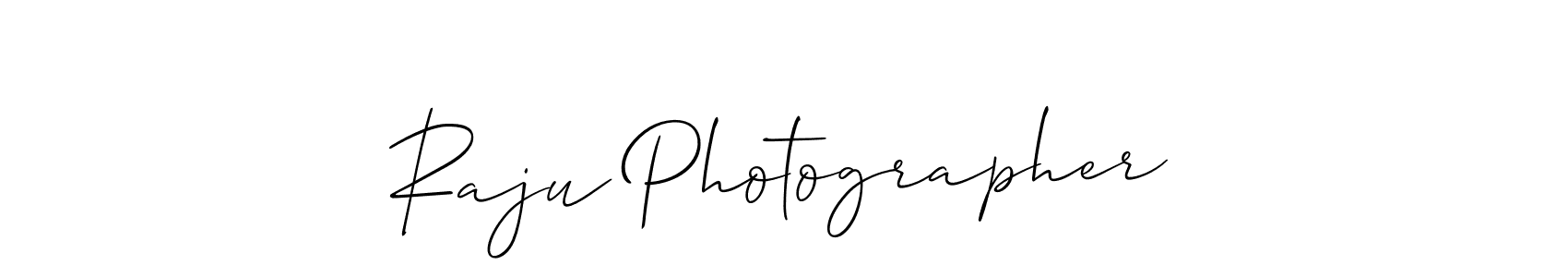 if you are searching for the best signature style for your name Raju Photographer. so please give up your signature search. here we have designed multiple signature styles  using Allison_Script. Raju Photographer signature style 2 images and pictures png