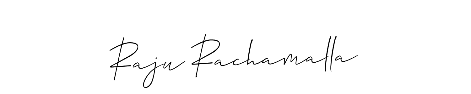 Use a signature maker to create a handwritten signature online. With this signature software, you can design (Allison_Script) your own signature for name Raju Rachamalla. Raju Rachamalla signature style 2 images and pictures png