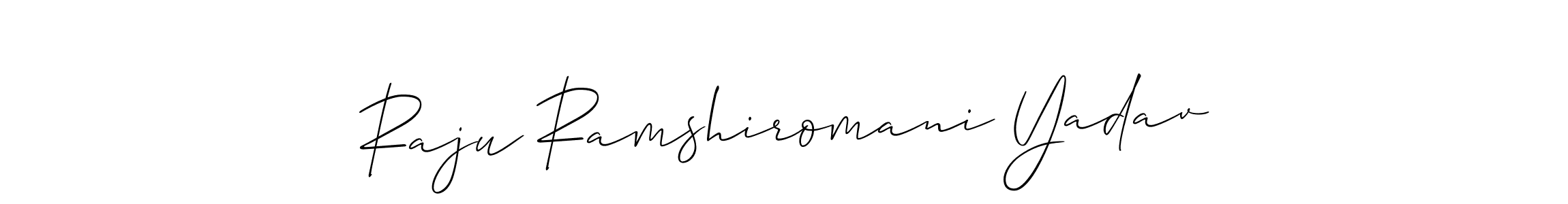 Raju Ramshiromani Yadav stylish signature style. Best Handwritten Sign (Allison_Script) for my name. Handwritten Signature Collection Ideas for my name Raju Ramshiromani Yadav. Raju Ramshiromani Yadav signature style 2 images and pictures png