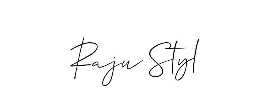 The best way (Allison_Script) to make a short signature is to pick only two or three words in your name. The name Raju Styl include a total of six letters. For converting this name. Raju Styl signature style 2 images and pictures png