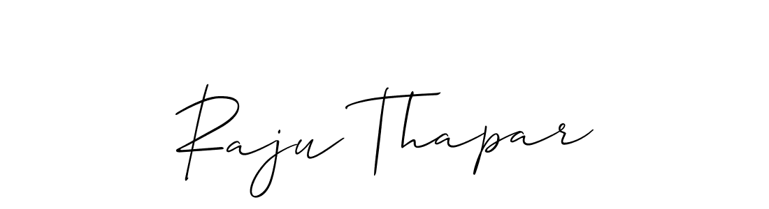 How to make Raju Thapar name signature. Use Allison_Script style for creating short signs online. This is the latest handwritten sign. Raju Thapar signature style 2 images and pictures png