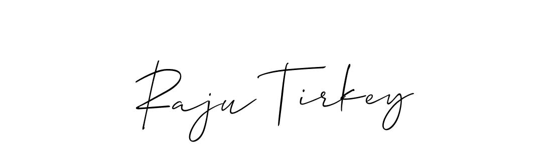 How to make Raju Tirkey name signature. Use Allison_Script style for creating short signs online. This is the latest handwritten sign. Raju Tirkey signature style 2 images and pictures png