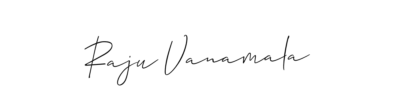 Allison_Script is a professional signature style that is perfect for those who want to add a touch of class to their signature. It is also a great choice for those who want to make their signature more unique. Get Raju Vanamala name to fancy signature for free. Raju Vanamala signature style 2 images and pictures png