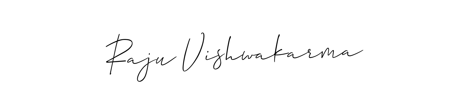 The best way (Allison_Script) to make a short signature is to pick only two or three words in your name. The name Raju Vishwakarma include a total of six letters. For converting this name. Raju Vishwakarma signature style 2 images and pictures png