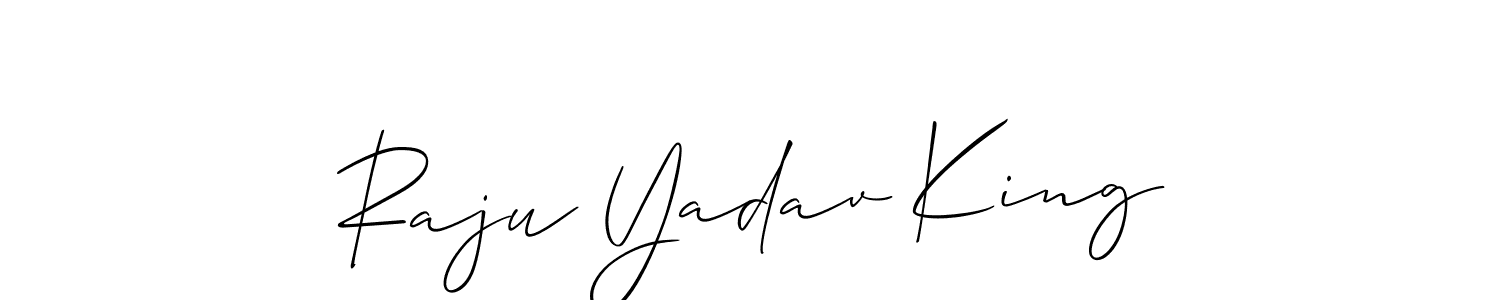 Allison_Script is a professional signature style that is perfect for those who want to add a touch of class to their signature. It is also a great choice for those who want to make their signature more unique. Get Raju Yadav King name to fancy signature for free. Raju Yadav King signature style 2 images and pictures png