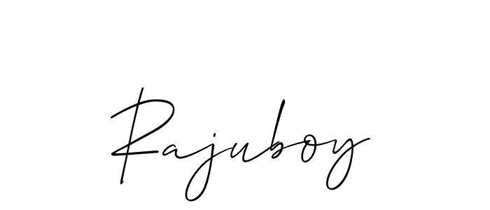 if you are searching for the best signature style for your name Rajuboy. so please give up your signature search. here we have designed multiple signature styles  using Allison_Script. Rajuboy signature style 2 images and pictures png