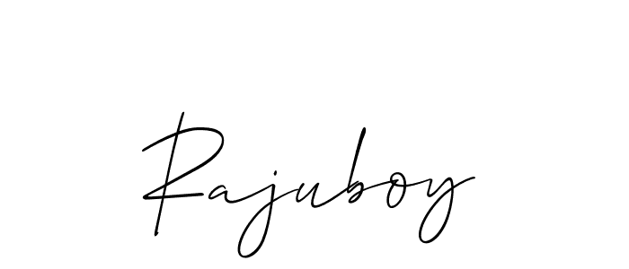 Allison_Script is a professional signature style that is perfect for those who want to add a touch of class to their signature. It is also a great choice for those who want to make their signature more unique. Get Rajuboy name to fancy signature for free. Rajuboy signature style 2 images and pictures png