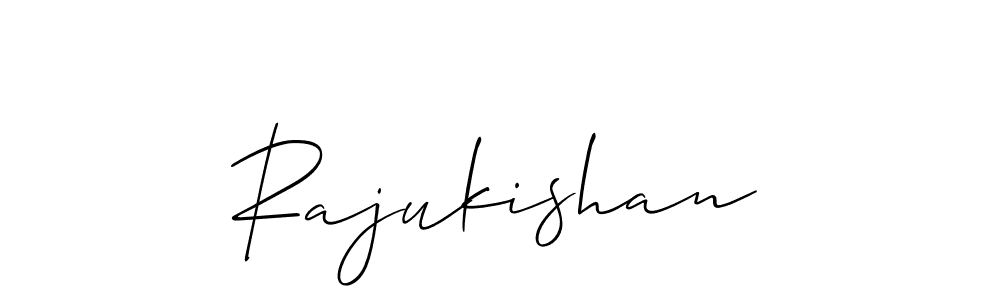 Use a signature maker to create a handwritten signature online. With this signature software, you can design (Allison_Script) your own signature for name Rajukishan. Rajukishan signature style 2 images and pictures png