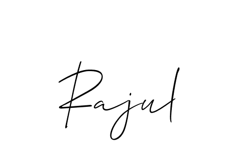 Use a signature maker to create a handwritten signature online. With this signature software, you can design (Allison_Script) your own signature for name Rajul. Rajul signature style 2 images and pictures png