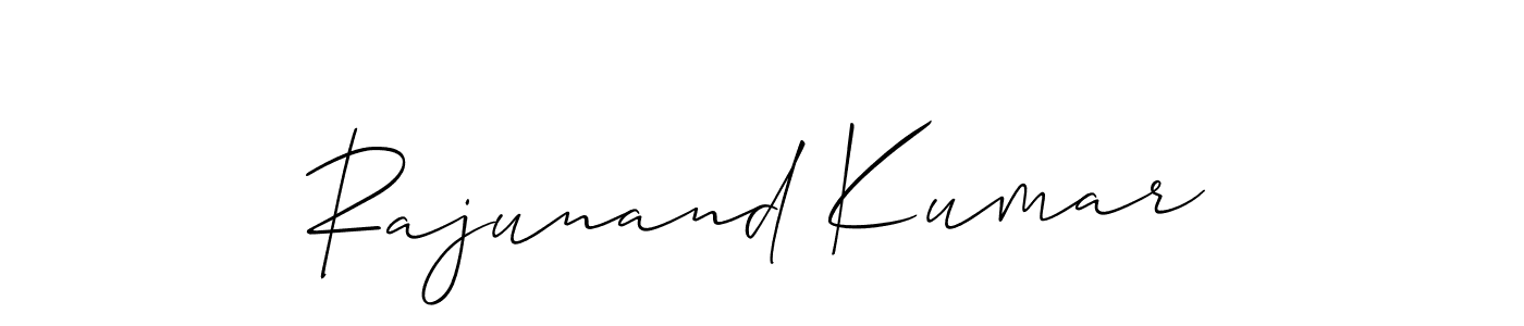 How to make Rajunand Kumar name signature. Use Allison_Script style for creating short signs online. This is the latest handwritten sign. Rajunand Kumar signature style 2 images and pictures png