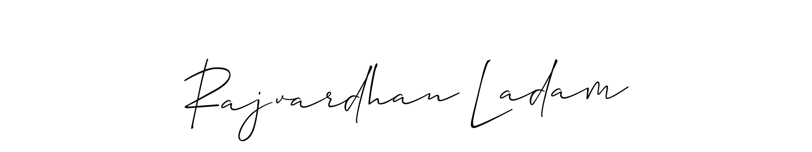 The best way (Allison_Script) to make a short signature is to pick only two or three words in your name. The name Rajvardhan Ladam include a total of six letters. For converting this name. Rajvardhan Ladam signature style 2 images and pictures png