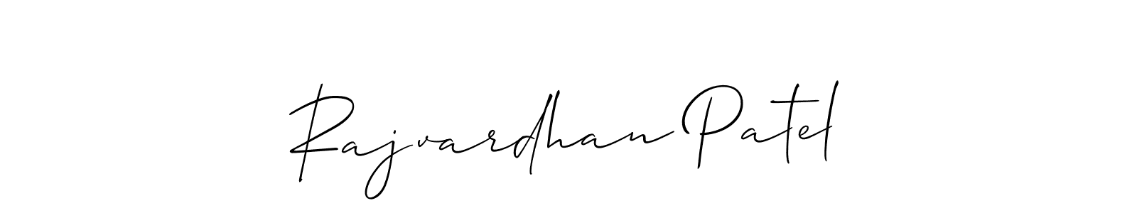 Create a beautiful signature design for name Rajvardhan Patel. With this signature (Allison_Script) fonts, you can make a handwritten signature for free. Rajvardhan Patel signature style 2 images and pictures png