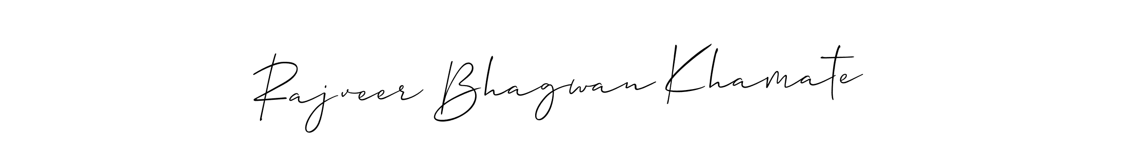 You should practise on your own different ways (Allison_Script) to write your name (Rajveer Bhagwan Khamate) in signature. don't let someone else do it for you. Rajveer Bhagwan Khamate signature style 2 images and pictures png