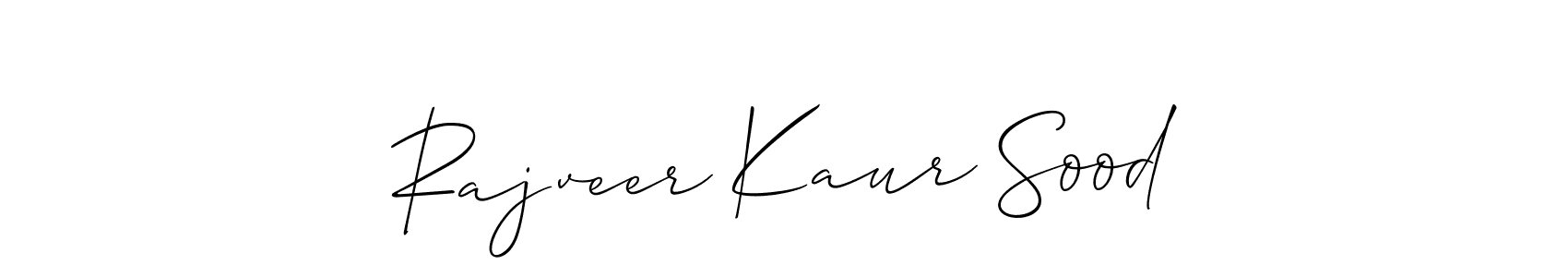 Make a beautiful signature design for name Rajveer Kaur Sood. With this signature (Allison_Script) style, you can create a handwritten signature for free. Rajveer Kaur Sood signature style 2 images and pictures png