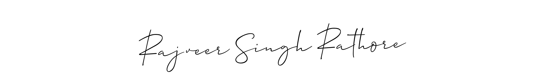 How to make Rajveer Singh Rathore name signature. Use Allison_Script style for creating short signs online. This is the latest handwritten sign. Rajveer Singh Rathore signature style 2 images and pictures png