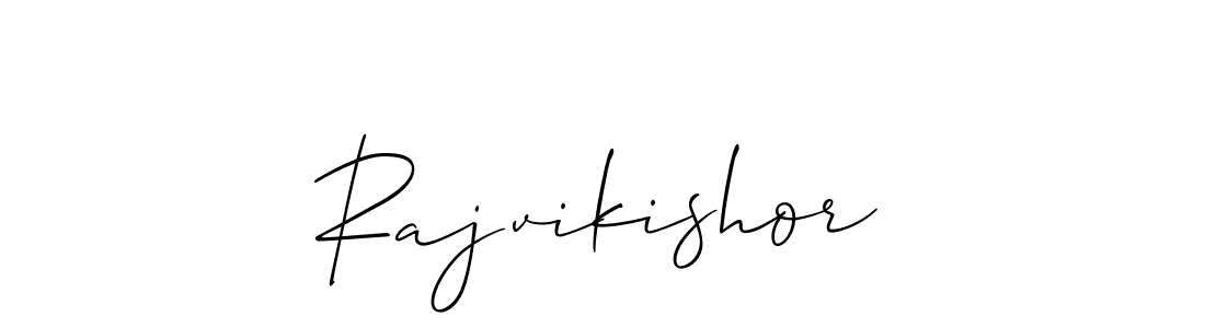 Design your own signature with our free online signature maker. With this signature software, you can create a handwritten (Allison_Script) signature for name Rajvikishor. Rajvikishor signature style 2 images and pictures png