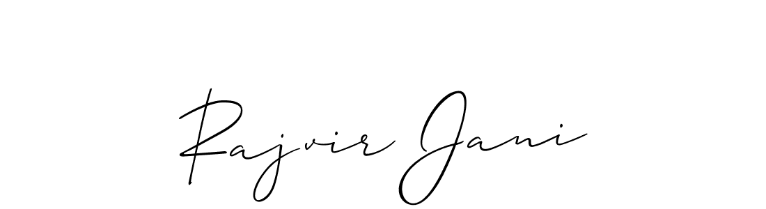 Use a signature maker to create a handwritten signature online. With this signature software, you can design (Allison_Script) your own signature for name Rajvir Jani. Rajvir Jani signature style 2 images and pictures png