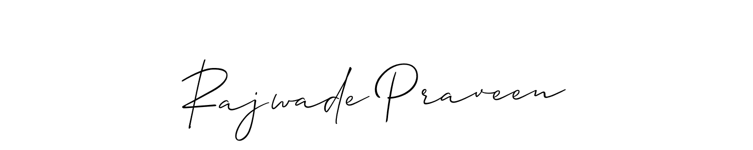 How to make Rajwade Praveen name signature. Use Allison_Script style for creating short signs online. This is the latest handwritten sign. Rajwade Praveen signature style 2 images and pictures png