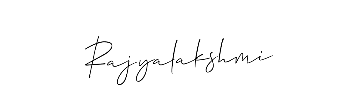 Allison_Script is a professional signature style that is perfect for those who want to add a touch of class to their signature. It is also a great choice for those who want to make their signature more unique. Get Rajyalakshmi name to fancy signature for free. Rajyalakshmi signature style 2 images and pictures png