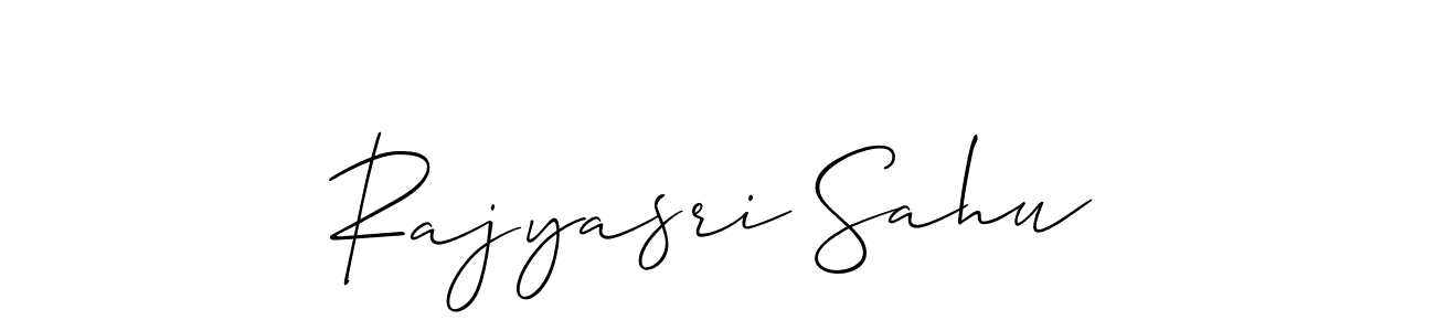 You should practise on your own different ways (Allison_Script) to write your name (Rajyasri Sahu) in signature. don't let someone else do it for you. Rajyasri Sahu signature style 2 images and pictures png