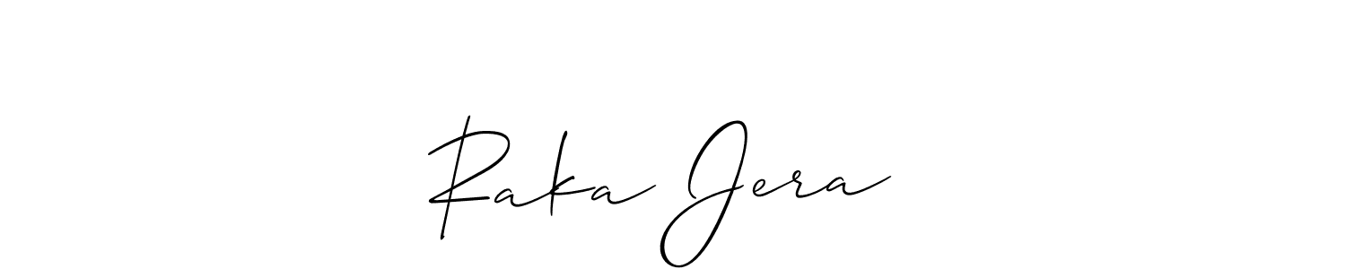 How to Draw Raka Jera❤️ signature style? Allison_Script is a latest design signature styles for name Raka Jera❤️. Raka Jera❤️ signature style 2 images and pictures png