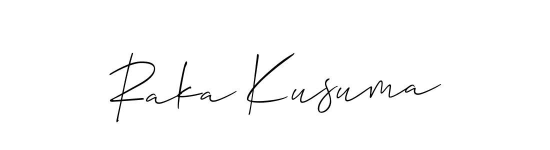Also we have Raka Kusuma name is the best signature style. Create professional handwritten signature collection using Allison_Script autograph style. Raka Kusuma signature style 2 images and pictures png