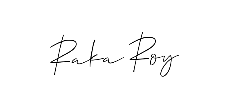 The best way (Allison_Script) to make a short signature is to pick only two or three words in your name. The name Raka Roy include a total of six letters. For converting this name. Raka Roy signature style 2 images and pictures png