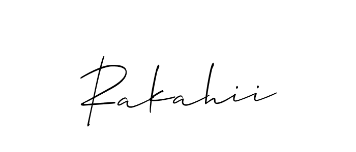 Also You can easily find your signature by using the search form. We will create Rakahii name handwritten signature images for you free of cost using Allison_Script sign style. Rakahii signature style 2 images and pictures png