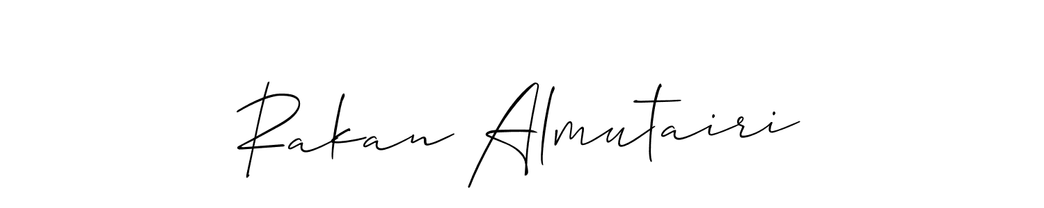 Make a beautiful signature design for name Rakan Almutairi. With this signature (Allison_Script) style, you can create a handwritten signature for free. Rakan Almutairi signature style 2 images and pictures png