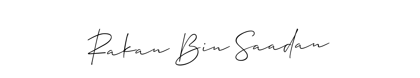 Also we have Rakan Bin Saadan name is the best signature style. Create professional handwritten signature collection using Allison_Script autograph style. Rakan Bin Saadan signature style 2 images and pictures png