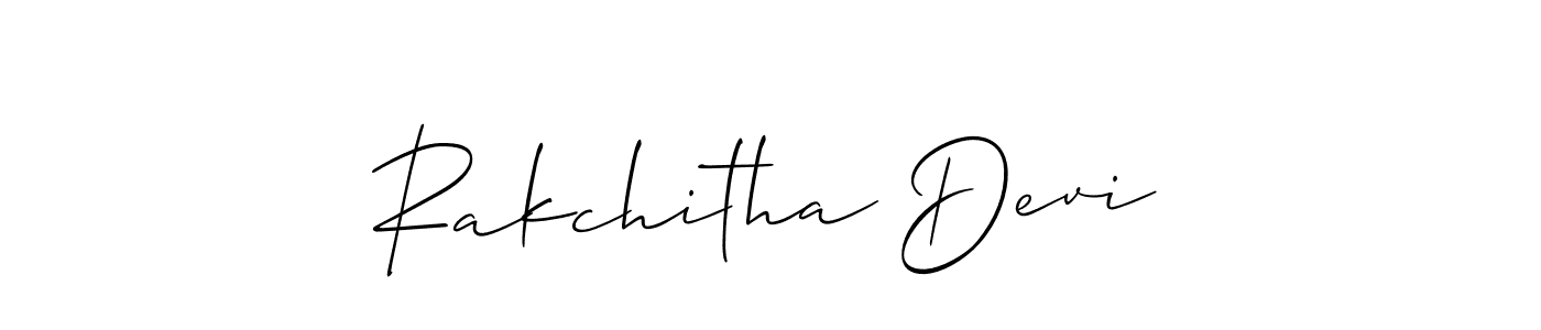 You should practise on your own different ways (Allison_Script) to write your name (Rakchitha Devi) in signature. don't let someone else do it for you. Rakchitha Devi signature style 2 images and pictures png