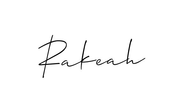 It looks lik you need a new signature style for name Rakeah. Design unique handwritten (Allison_Script) signature with our free signature maker in just a few clicks. Rakeah signature style 2 images and pictures png