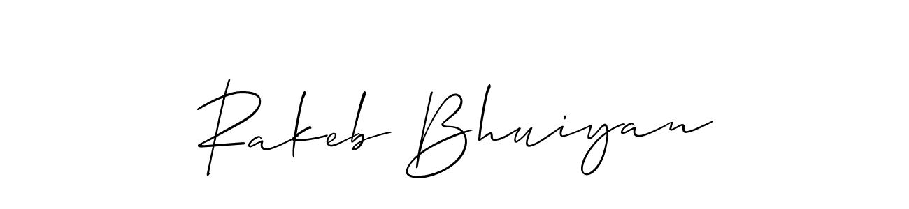 Also we have Rakeb Bhuiyan name is the best signature style. Create professional handwritten signature collection using Allison_Script autograph style. Rakeb Bhuiyan signature style 2 images and pictures png