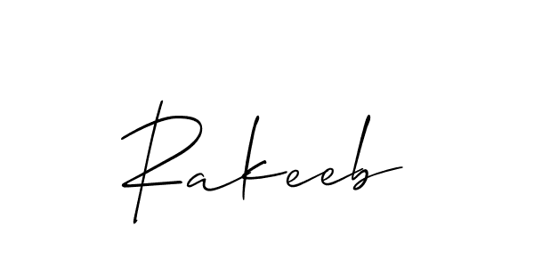 How to make Rakeeb signature? Allison_Script is a professional autograph style. Create handwritten signature for Rakeeb name. Rakeeb signature style 2 images and pictures png