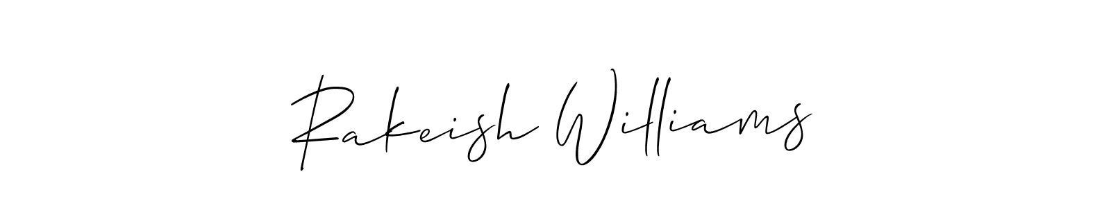 You can use this online signature creator to create a handwritten signature for the name Rakeish Williams. This is the best online autograph maker. Rakeish Williams signature style 2 images and pictures png