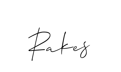 Design your own signature with our free online signature maker. With this signature software, you can create a handwritten (Allison_Script) signature for name Rakes. Rakes signature style 2 images and pictures png