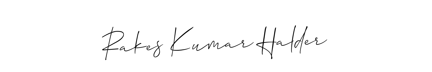 Create a beautiful signature design for name Rakes Kumar Halder. With this signature (Allison_Script) fonts, you can make a handwritten signature for free. Rakes Kumar Halder signature style 2 images and pictures png