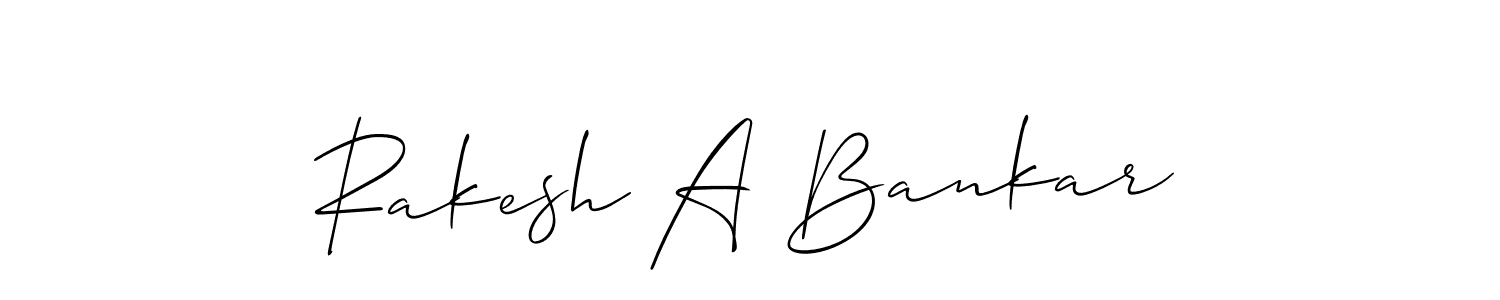 It looks lik you need a new signature style for name Rakesh A Bankar. Design unique handwritten (Allison_Script) signature with our free signature maker in just a few clicks. Rakesh A Bankar signature style 2 images and pictures png